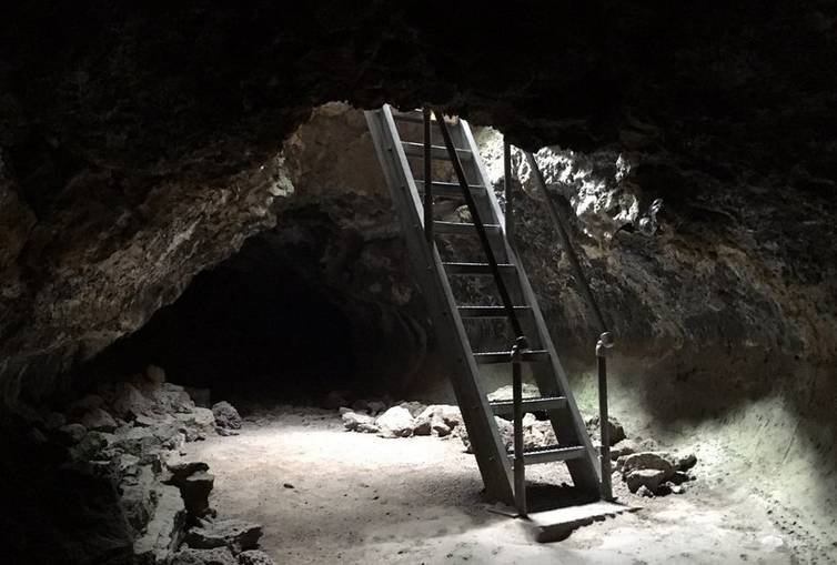 Ladder into a Lava Tube