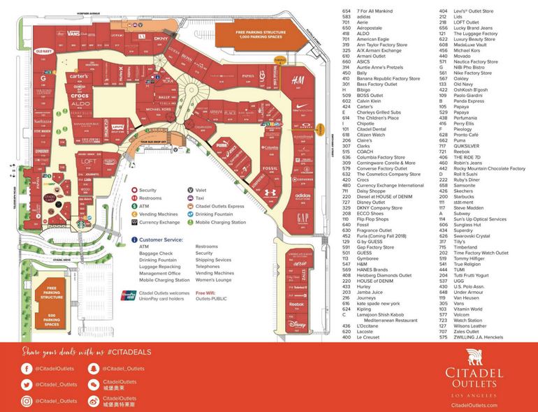 Citadel Outlet Mall Los Angeles Discounts Coupons