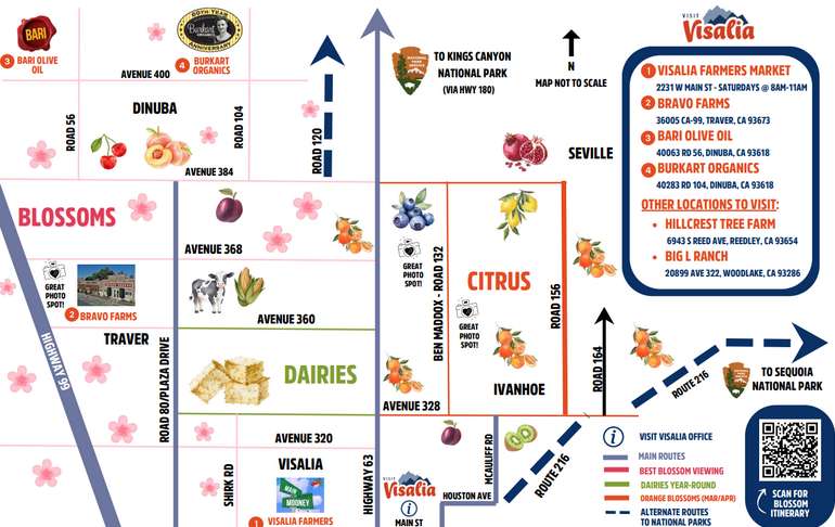 Visalia Blossom Trail Map