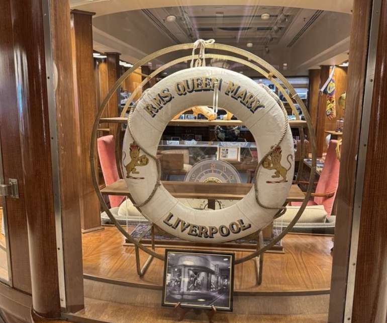 HMS Queen Mary Liverpool life ring HMS Queen Mary Liverpool life ring