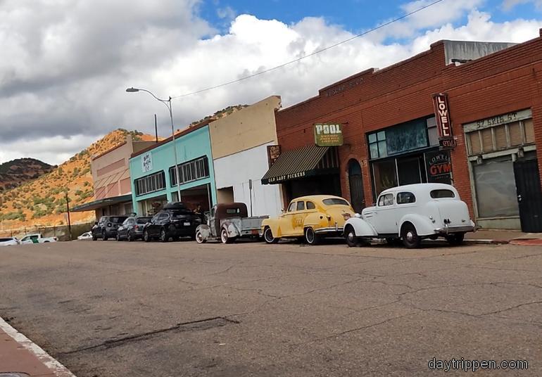 Erie Street parked classic cars